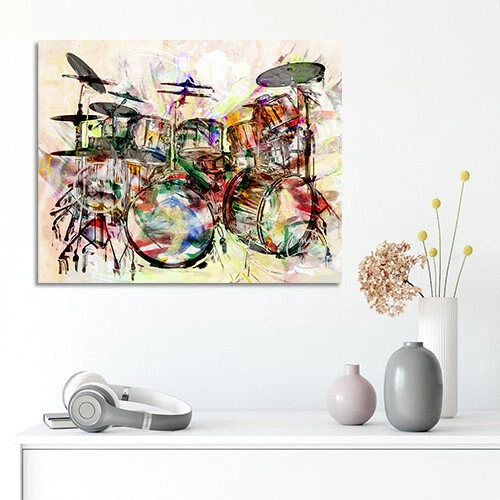 Drummer Gift, Drum Art Prints, Drum Art, Drums Poster, Drummers, Drum Set Canvas - Image 2 of 4