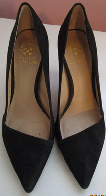Vince Camuto Black Pointed Toe Heel Shoes Sz 7 1/2 M Heel 3.5 in approx