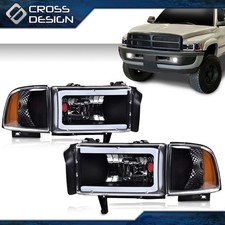 Led Tube C Light Bar Headlights Lamps Fit For 94-02 Dodge Ram 1500 2500 3500
