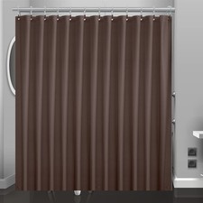 Chocolate Plastic Shower Curtain Or Liner, 72x72 Inch Lightweight Brown Plast...