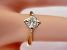 Welsh Clogau 18ct Gold 0.50 Point Princess Cut Diamond Engagement Ring Size J