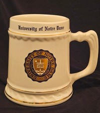 University of Notre Dame Ceramic Crest Coffee Mug Metallic Gold Trim 