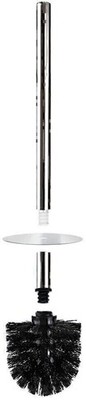 Isaac Jacobs Ceramic Toilet Bowl Brush Holder with Metal Handle for Bathroom