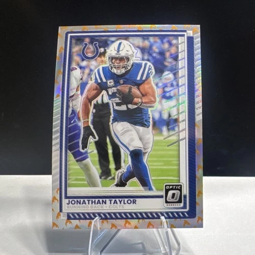 2025 Panini Donruss Optic Fire Prizm Jonathan Taylor #49 Colts NFL Football Card