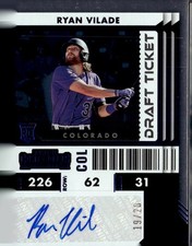2022 Ryan Vilade Contenders Rookie Ticket Autographs Draft Blue /20 34 Rockies