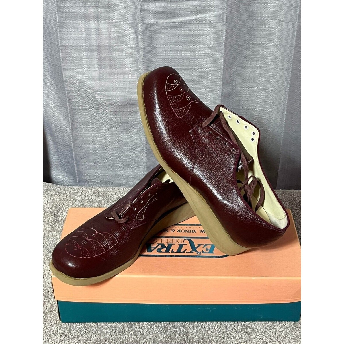 靴 80's  STABIL Leather Medical Shoes Vintage 70s 80s Leather Oxford Shoes Womens 9.5 2A Narrow