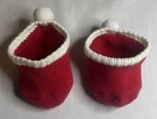 Vintage McCubbin Red Infant Non Skid Ankle Socks with Cotton Ball-Sz 0-6 Months