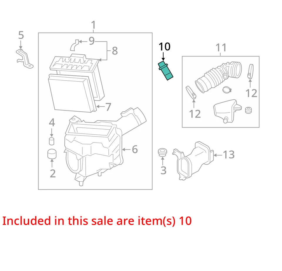 Sensor medidor de fluxo de ar em massa 2011 Infiniti M37 MAF OEM 136K milhas - LKQ408900018 - Imagem 4 de 4