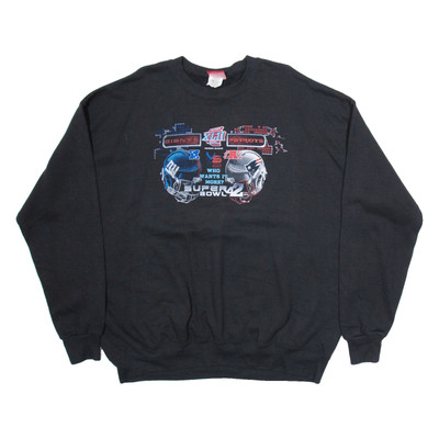 NFL Giants VS Patriots Super Bowl Herren Sweatshirt Schwarz USA XL