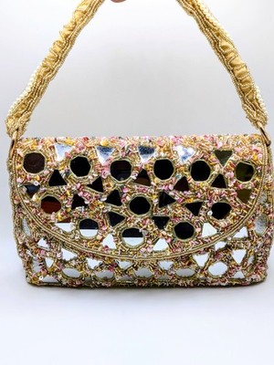 Handcrafted Artisan Mirror & Beadwork Bag