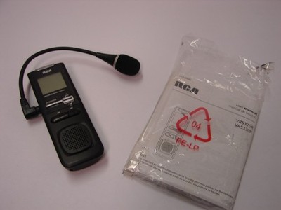 RCA VR5320R-B Digital Voice Recorder w/USB Connection, Microphone & Brochure