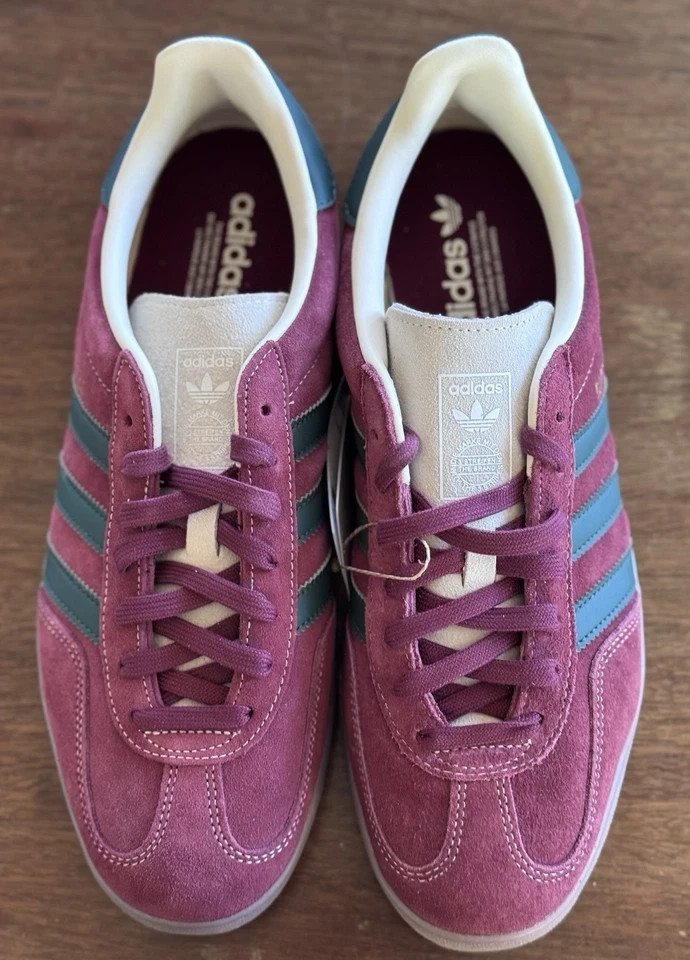 adidas Originals Gazelle Indoor Mens Burgundy Shadow Green Multiple Sizes New adidas Originals Gazelle Indoor Mens Burgundy Shadow Green  main image 2