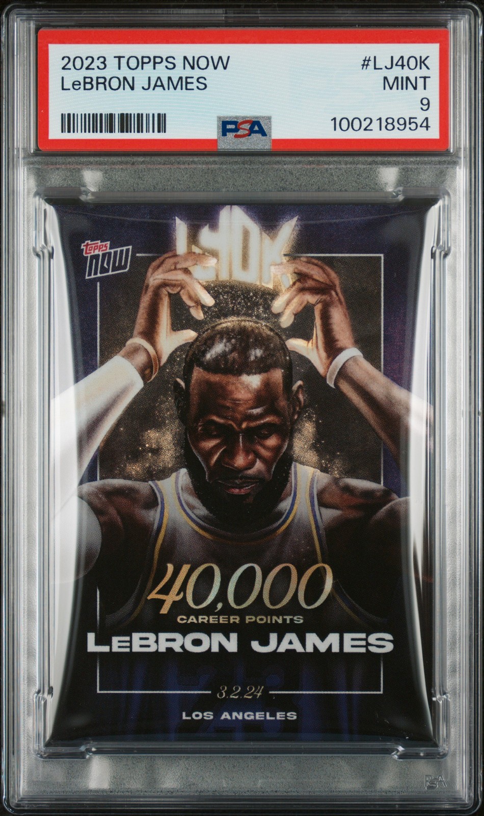 2023 TOPPS NOW #LJ40K LEBRON JAMES PSA 9