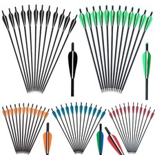 12PCS 20'' Hunting Crossbow Bolts Carbon Arrows 4" Vanes Archery Crossbow Arrows