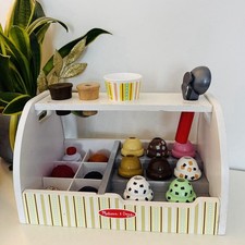 Melissa & Doug Wooden Ice Cream Counter Scoop & Serve Play Set Toy