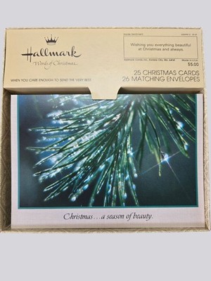 Hallmark Words Of Christmas 25 Cards & 26 Matching Envelopes ''Season Of Beauty''