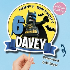 Lego Batman Cake Topper - PERSONALISED birthday party decorations