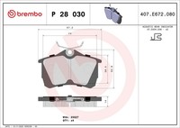 Bremsbelagsatz Scheibenbremse Prime Brembo P 28 030 FüR Honda Accord CL CN CG CH