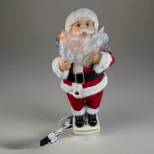 Vintage 1996 Santa Claus Lighted Candle Figure Electric Christmas Decor
