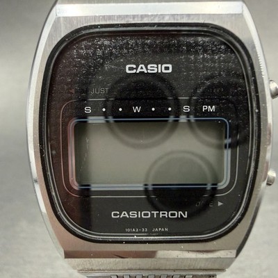Casio Casiotron Watch Men 32mm Digital Daydate Oval 49CS-35