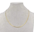 Vintage Herringbone Chain Necklace Gold tone Estate Costume Jewelry 18"