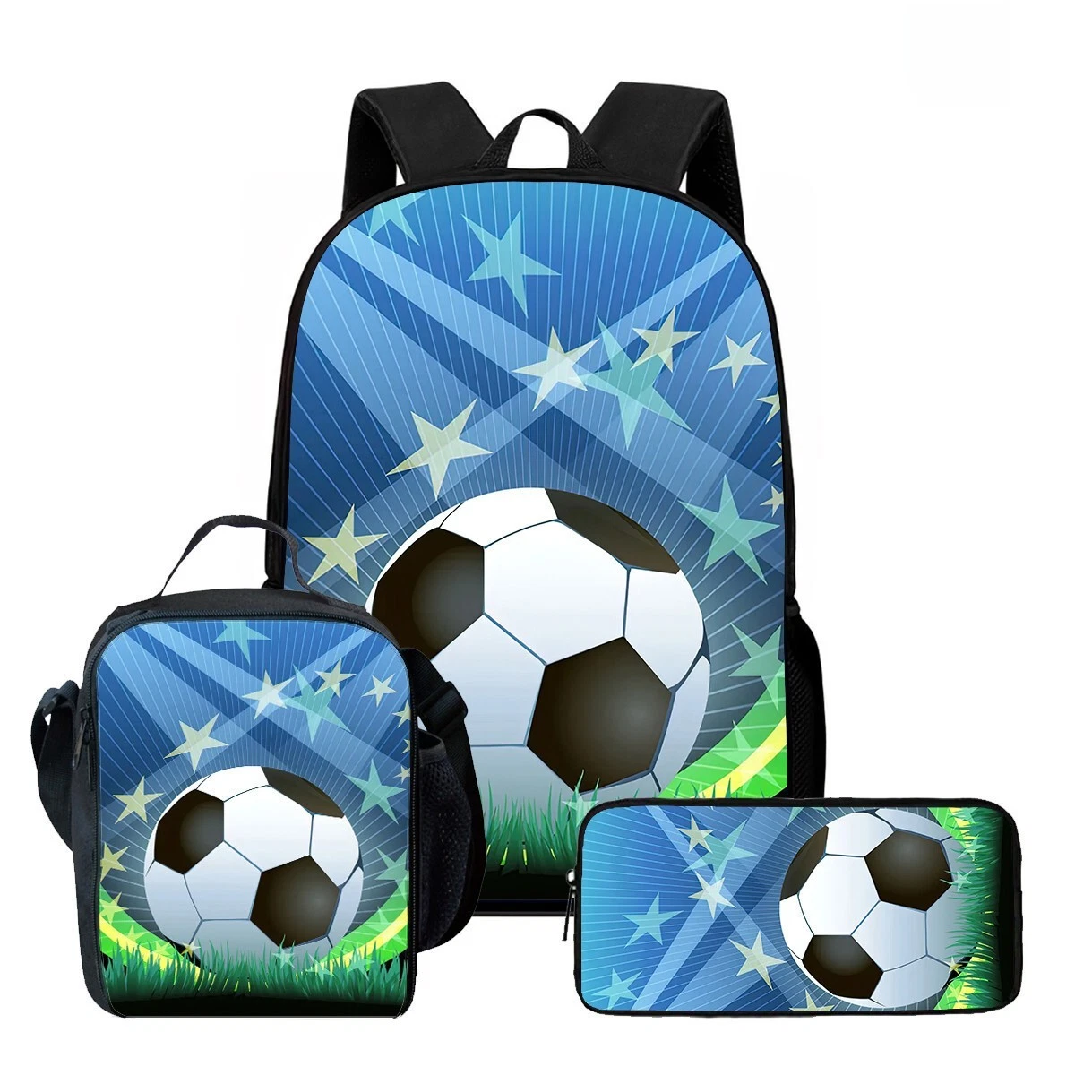 Football Soccer Backpack Set, School Bag for Kids