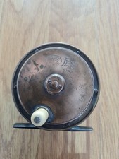 RARO ANTICO MULINELLO DA PESCA A MOSCA HARDY HERCULES 3-1/4" TUTTO OTTONE CIRCA 1895 -1900