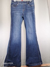 Spanx Flare Jeans Women's Size Medium Dark Wash Midnight Shade Denim Indigo
