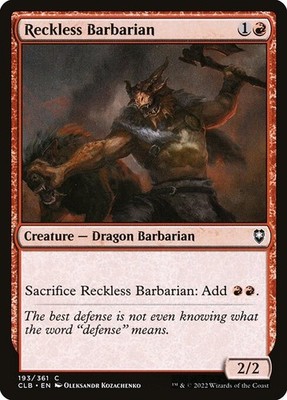 [MTG] Reckless Barbarian (Foil) (193) (CLB) NM