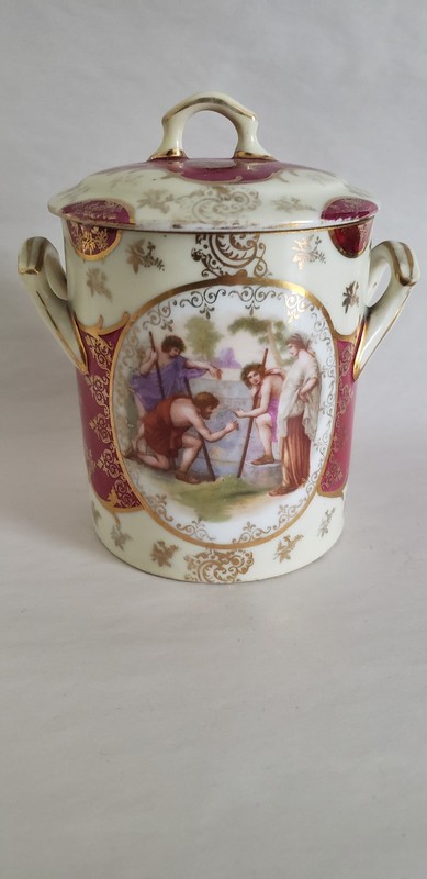 Antique Victoria Austria Condensed Milk Jar Holder and Lid