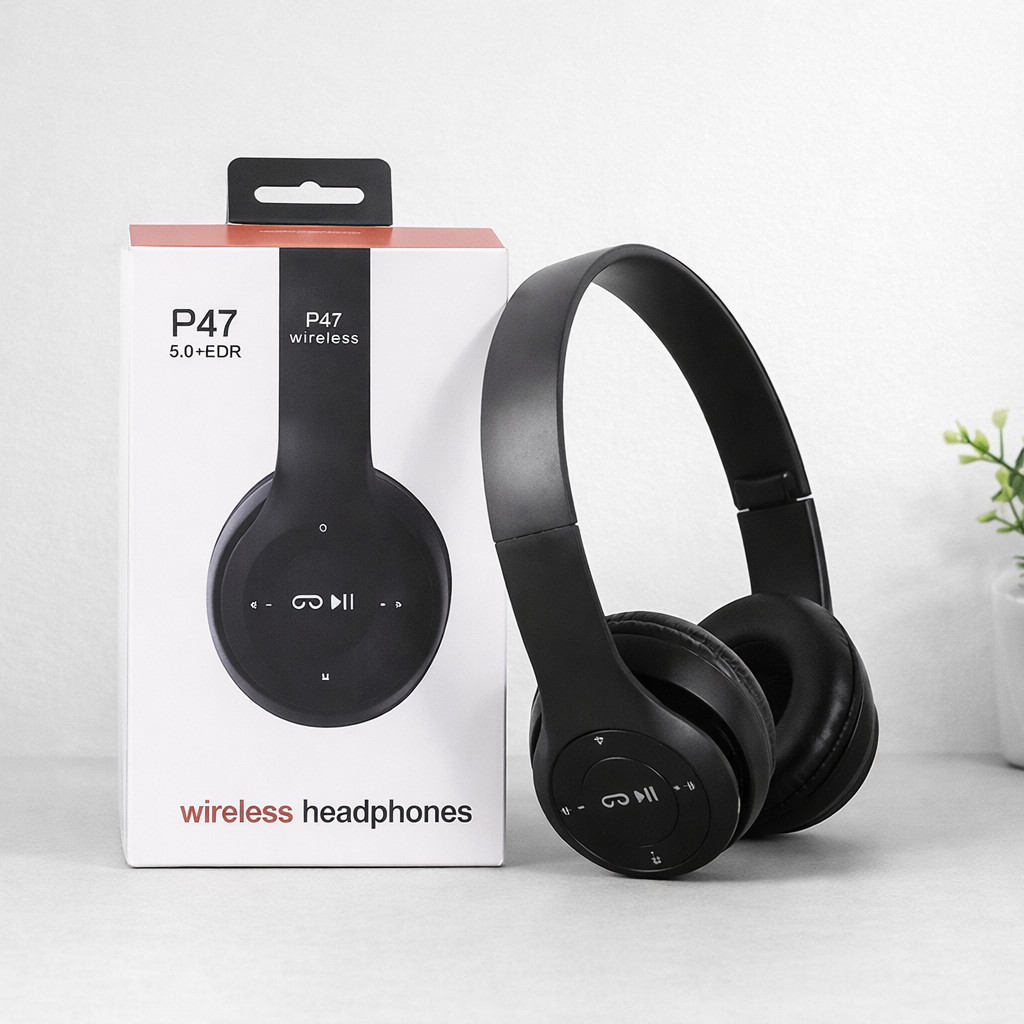 CUFFIE P47 WIRELESS PIEGHEVOLI SMARTPHONE CUFFIE BLUETOOTH PC STEREO MICROFONO