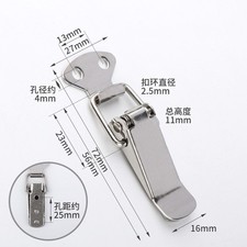 2Pcs 72mm Toolbox Spring Loaded Straight Toggle Catch Latch Hasp Stainless Steel