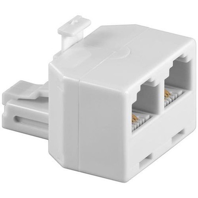 Wentronic TEL ADAP RJ11/6P4C 1xM 2xF WHITE T-Adapter lo # 93050