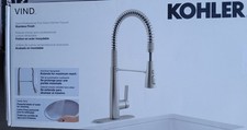 New Kohler Vind Semi-Professional Pull-Down Kitchen Sink Faucet Stainless Finish