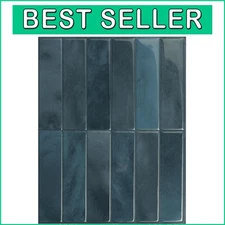 Eco-Friendly Agadir Blue Peel and Stick Backsplash - 5-Pack, Effortless Style