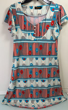 Reborn Midi Dress Women's Medium M Artsy Boho Pearl Accents Stretch
