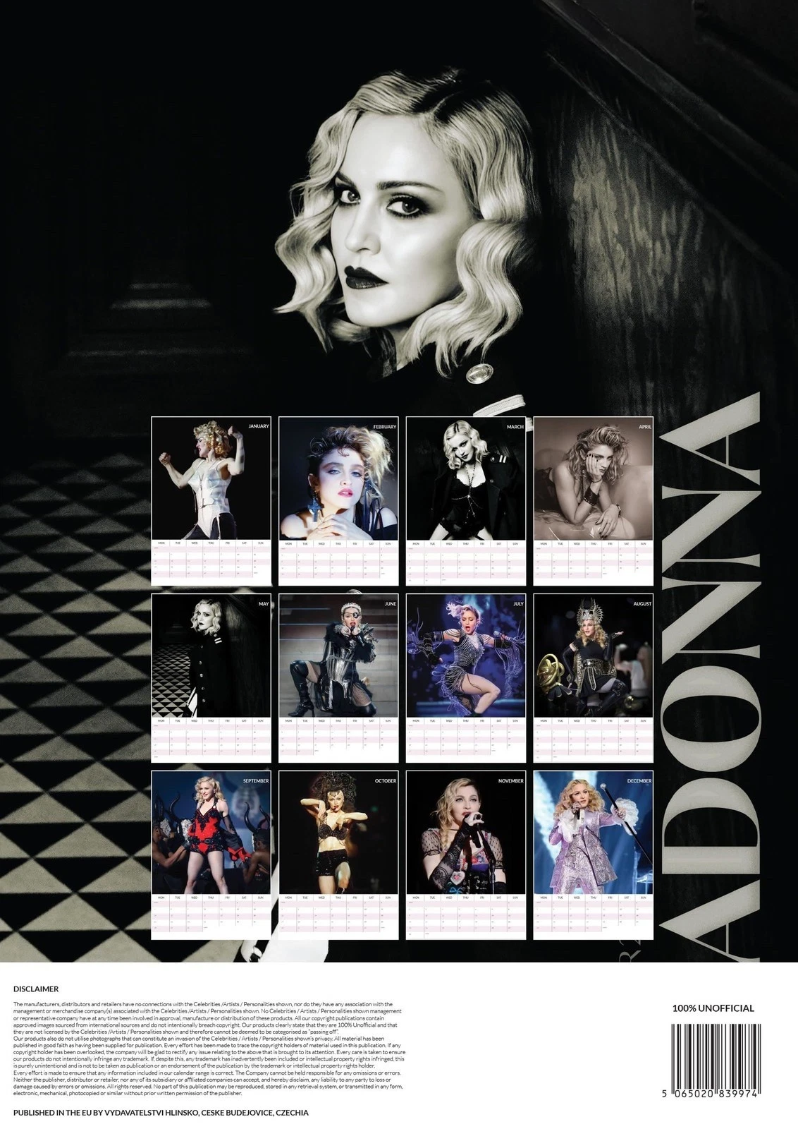Madonna 2026 Vertical Wall Calendar