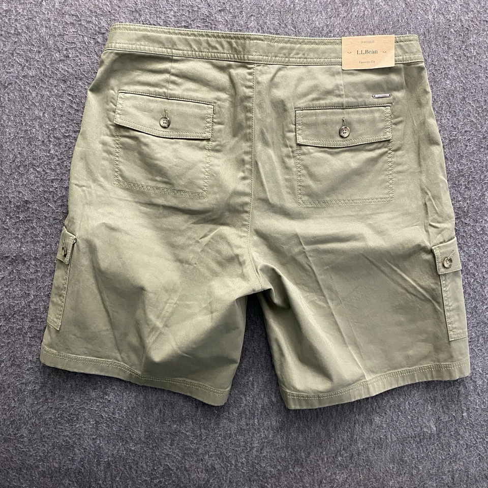 Pantalones Cortos LL Bean Para Mujer 14 Misses Gris Oliva Ajuste Favorito Southport Carga NUEVOS CON ETIQUETAS NUEVOS Foto 2 de 4