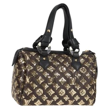 LOUIS VUITTON Monogram Eclipse Sequins Speedy 30 Bag Gold M40244 Auth yk18412M