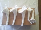 ST Lot Of 5 Fenton Milkglass Epergne Horns