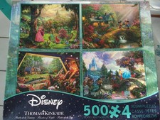 Disney Thomas Kinkade Box with 4 - 500 Piece Puzzles in SEALED BAGS