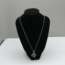 Heart Shaped W/ Pet Paw Print Stainless Steel 18 1/4  Charm Necklace S112510