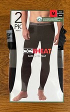 32 HEAT Men’s Pack 2 Leggings Thermal Bottoms Pyjama - Medium