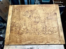 Vintage Cutting Board Wood Charcuterie Serving Tray Bread Christmas Santa