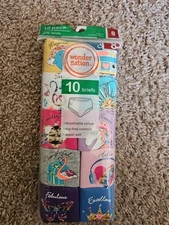 Wonder Nation Girls Cotton Brief Underwear 10-Pack Size 8