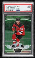 2019-20 O-Pee-Chee Platinum Pond Hockey Green Jack Hughes #200 PSA 9 MINT 14ba