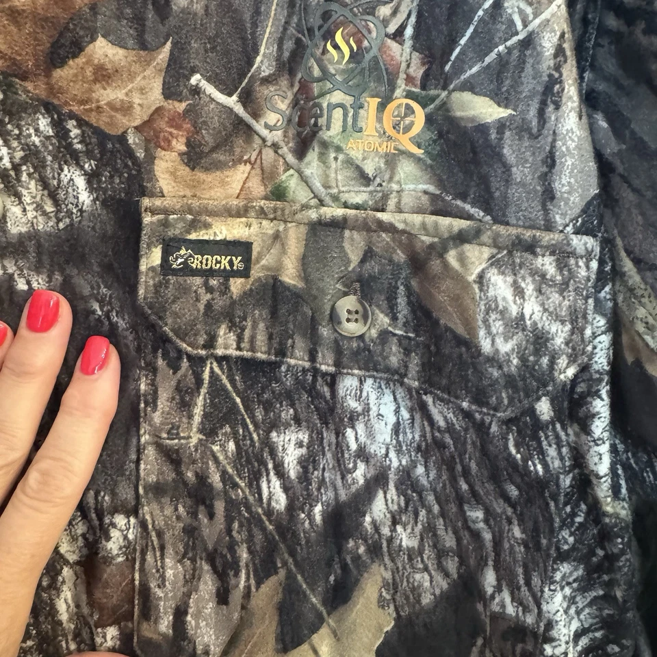 Rocky Scent IQ Mens Sz Large Mossy Oak Camo Hunting Button Up - Image 4 of 4