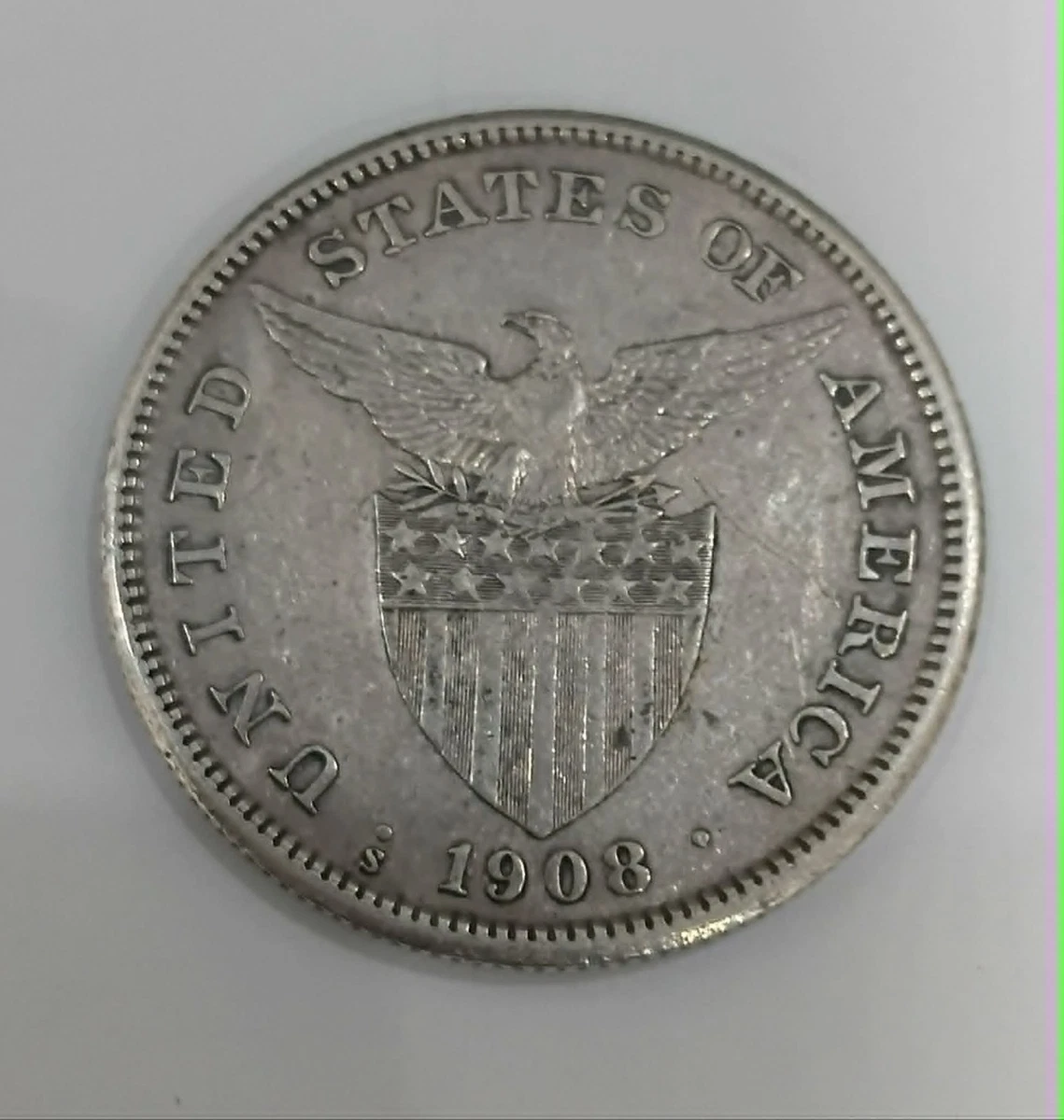 银色1908 年菲律宾硬币| eBay