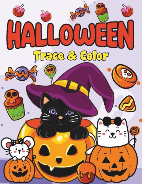Halloween Malbuch Zum Ausmalen FüR Kinder, Trace & Color, Zeichnen-image
