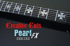 Custom Iron Cross Maltese ABALONE Fret Markers Vinyl Inlays for BASS and GUITAR